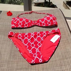 Banana Republic red and white bikini size large